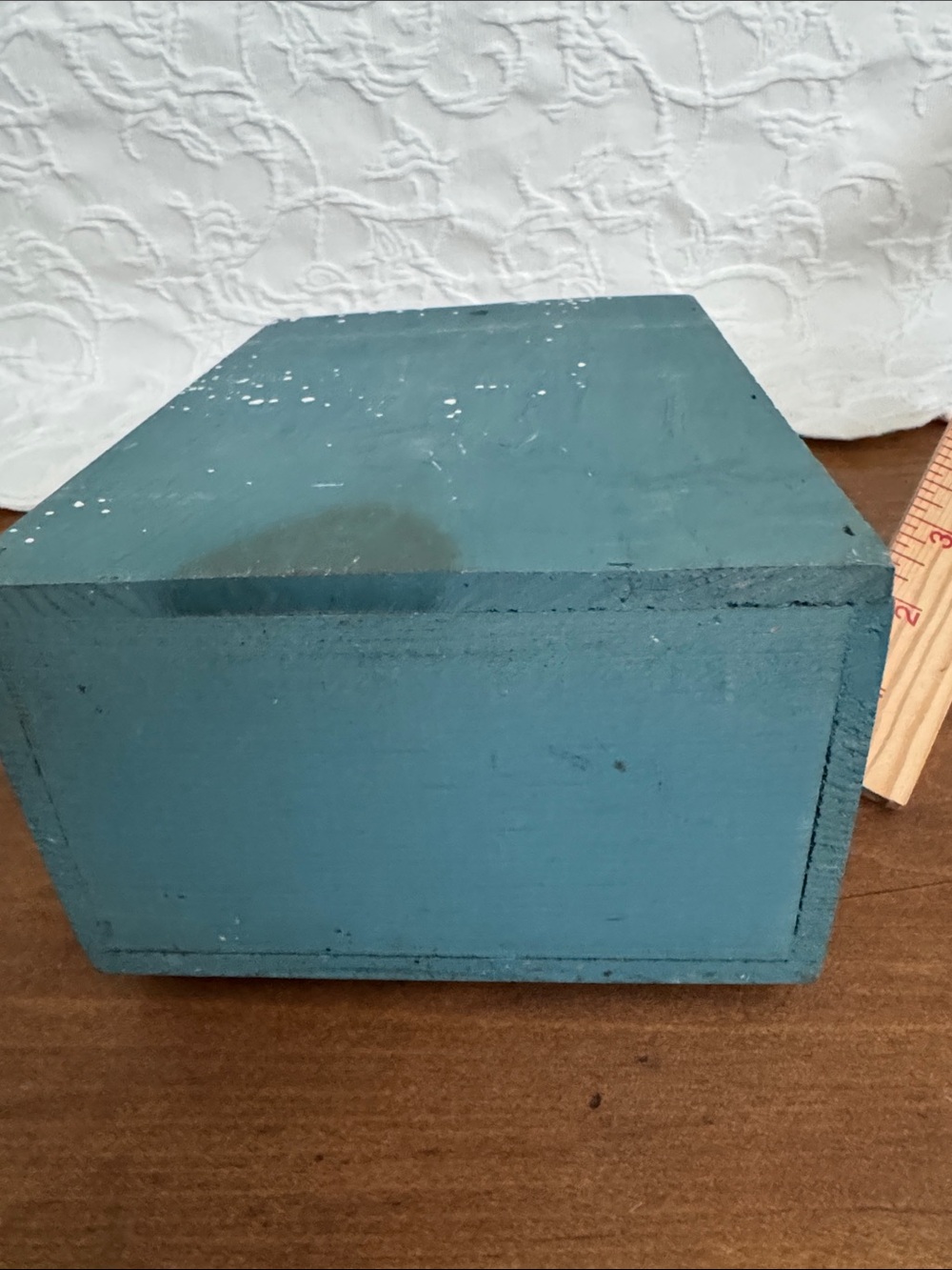 Blue Wooden Wall Pocket with Red Heart Accent - Picture 5 of 5